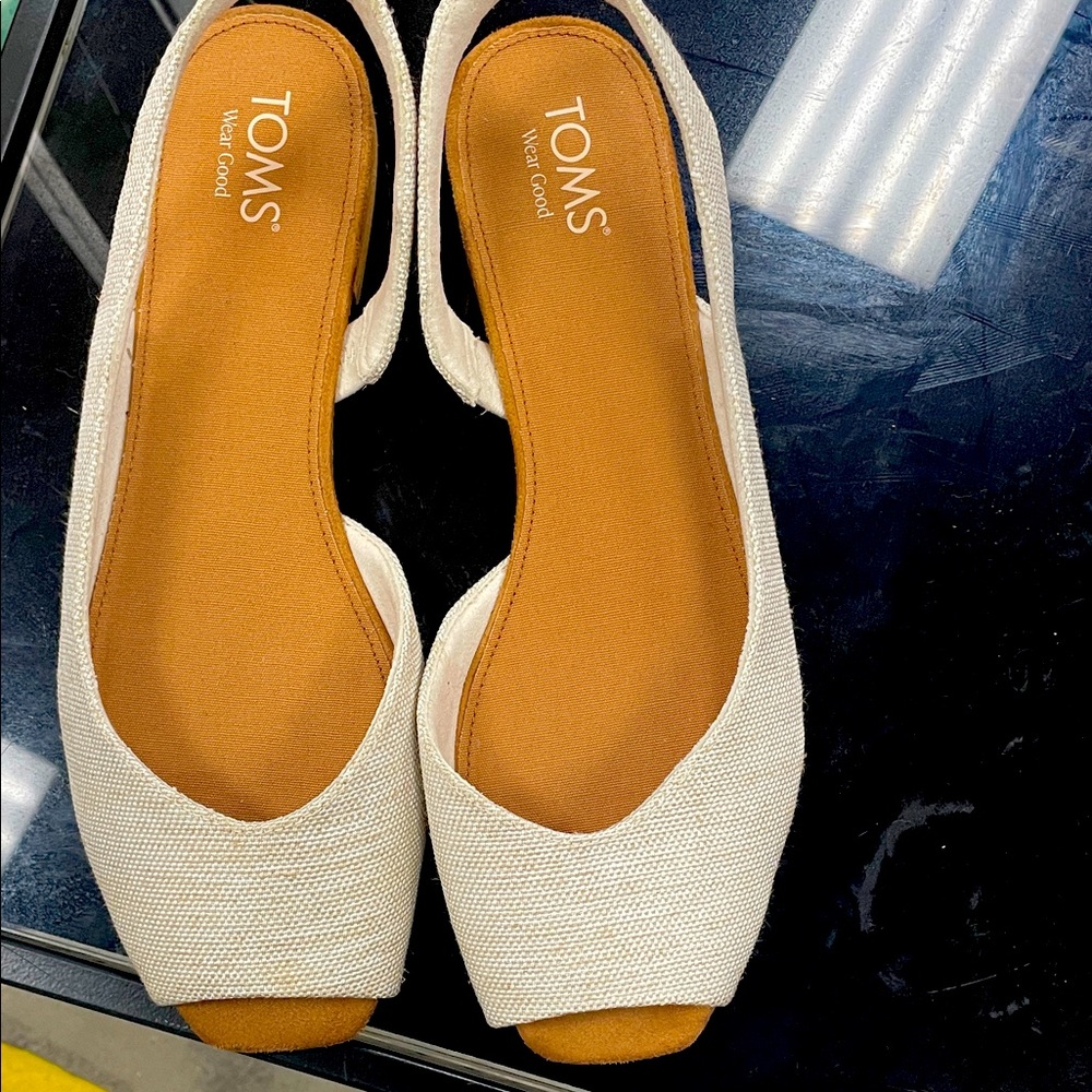 TOMS Women's Cream Espadrille Slingbacks